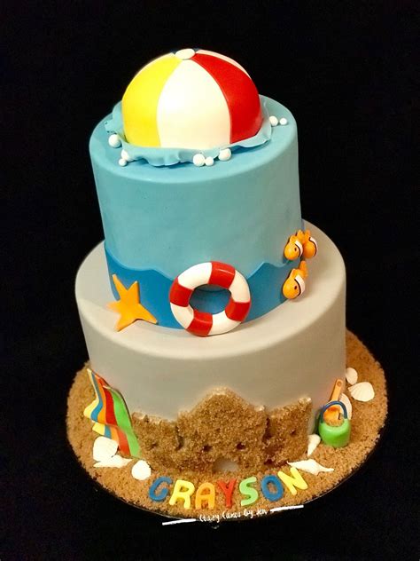 Beach Cake Beach Birthday Cake Beach Cakes Beach Ball Cake