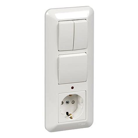 Блок выключателей с розеткой с рамкой Schneider Electric Прима ...