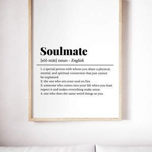 Soulmate Definition Print Love Quote Anniversary Gift Wedding Gift