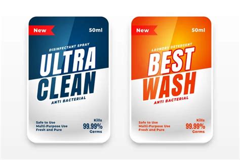 Expert Wash Detergent Labels Stickers Set Stock Vector Image By