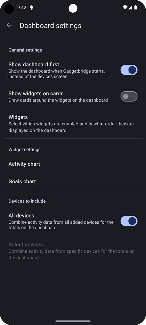 Dashboard - Gadgetbridge 