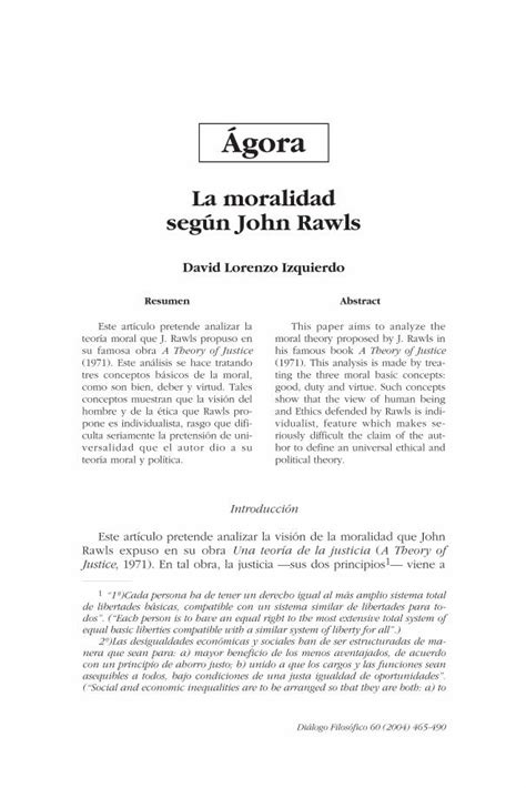 Pdf La Moralidad Según John Rawls Comunidad Católica