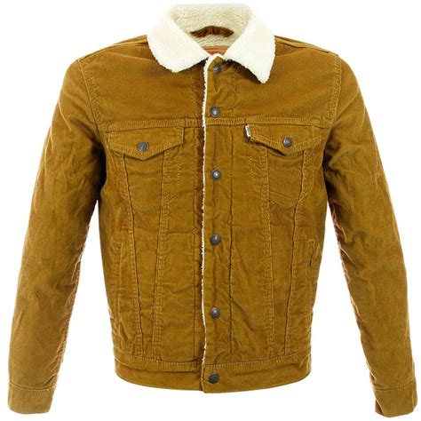 Levi S Sherpa Bronze Corduroy Trucker Jacket Stuarts London