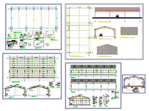 Le Plan D Un Hangar Industriel Dans AutoCAD CAD 457 07 KB Bibliocad