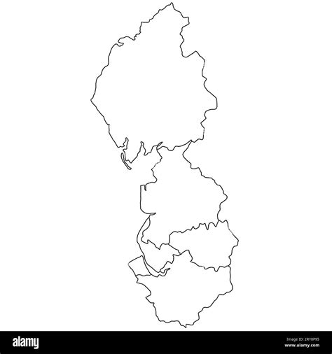 ceremonial counties map of North West England on white background ...