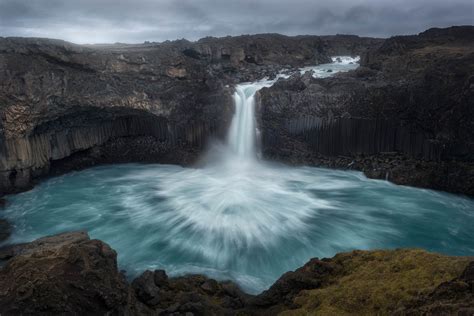 A Past Shot Of Aldeyjarfoss Waterfall In North Iceland