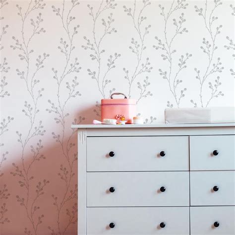 Pussy Willow Wall Stencil LARGE WALL STENCIL For Easy Room Makeover