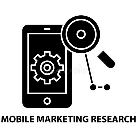 Mobile Marketing Research Icon Black Vector Sign With Editable Strokes