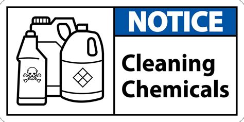 Notice Sign Cleaning Chemicals Sign On White Background 15292867 Vector ...