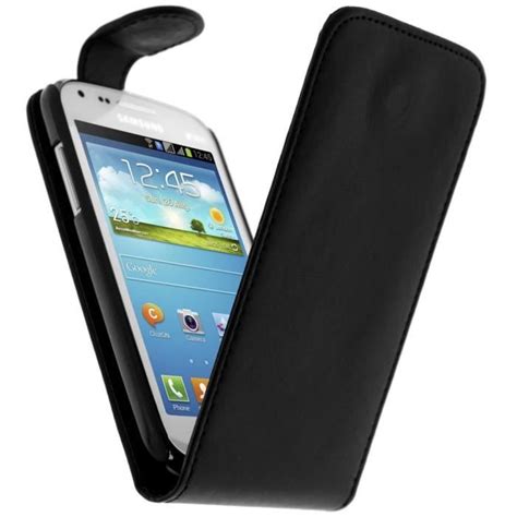 Housse Clapet Samsung Galaxy Core I8260 Noir Cdiscount Téléphonie