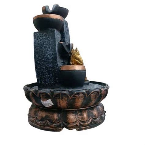 Polyresin Black Base Ganesh Fountain Statue Showpiece At Rs Piece