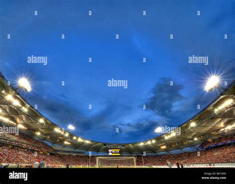 Night Exposure Of The Mercedes Benz Arena Football Stadium Stuttgart