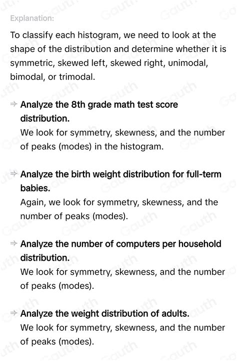 Solved: n 13 of 20 Attempt 2 Classify each histogram using the appropriate descriptions ...