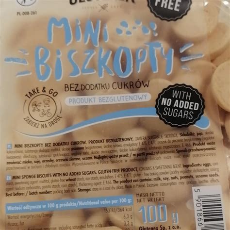 Mini Biszkopty bez dodatku cukrów Glutenex kalorie kJ a nutriční