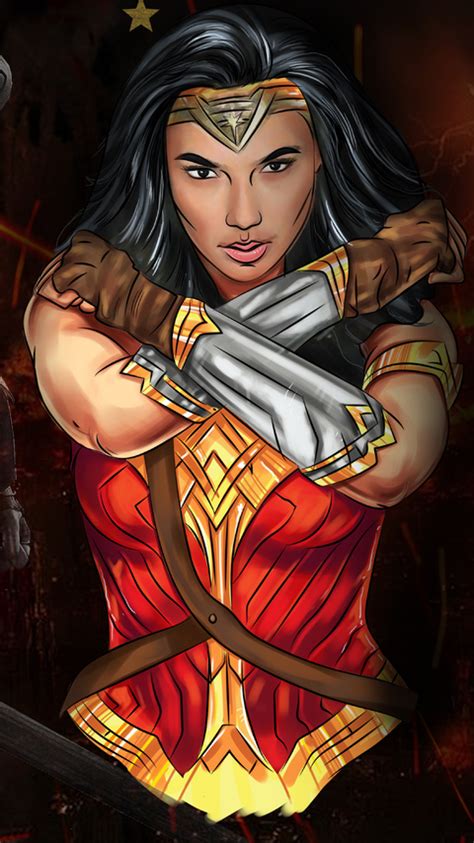 480x854 Wonder Woman Crossed Arms Android One Hd 4k Wallpapersimages