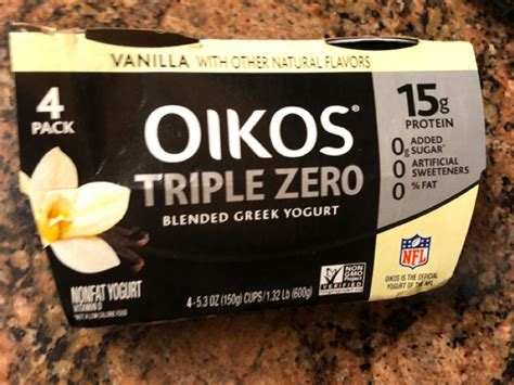 Oikos Triple Zero, Vanilla Nutrition Facts - Eat This Much