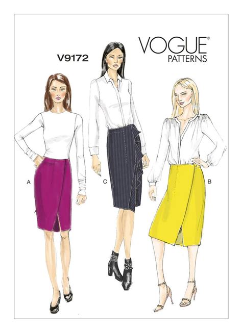 Pick Your Size Vogue Skirt Pattern V Misses Etsy Skirt