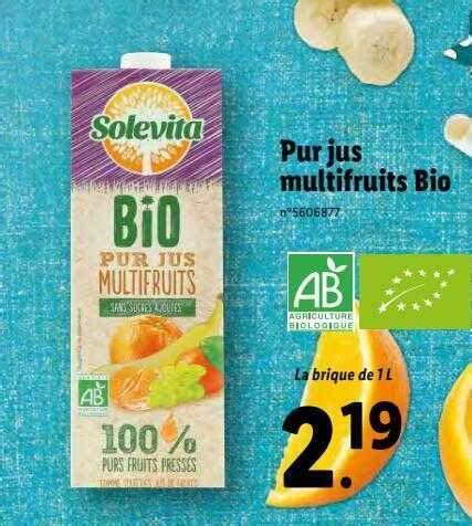 Promo Pur Jus Multifruits Bio Solevita Chez Lidl