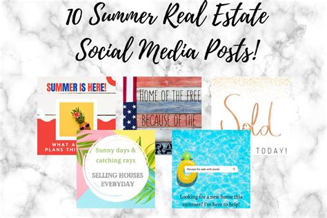 Real Estate Summer Social Media Posts Realtor Summer Posts Instagram