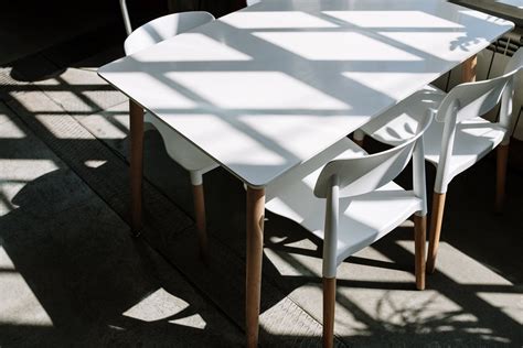 White Wooden Table and Chair Set · Free Stock Photo