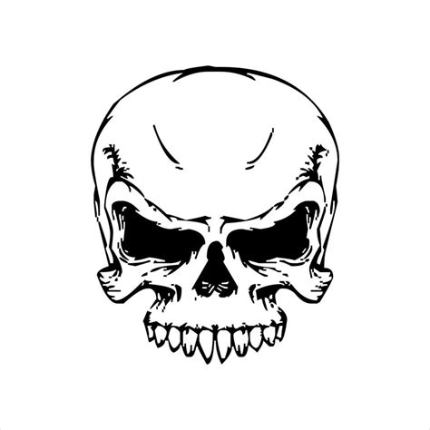 human skeleton skull logo, skull silhouette isolated on white ...