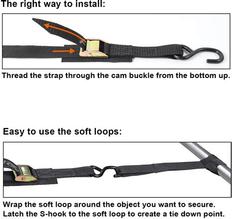 Ayaport Cam Buckle Tie Down Straps Feet Lbs Break Strength