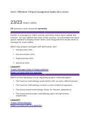 Project Management Skills Key Concepts And Scenarios Unit