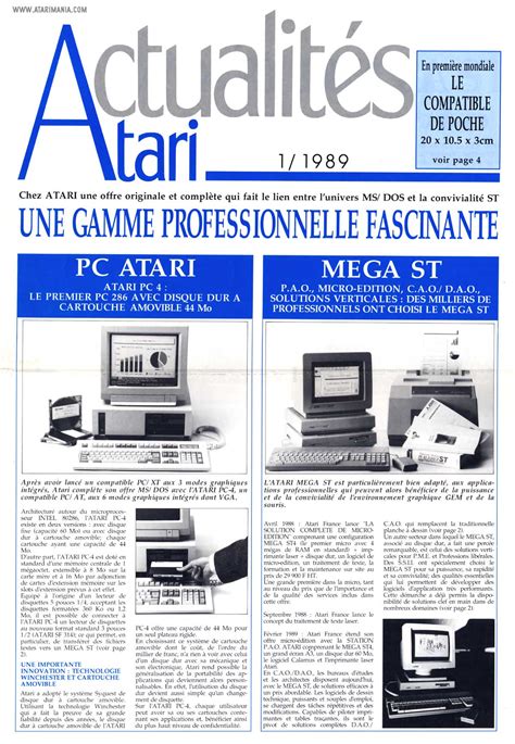 Atari St Catalog Atari France 1989 French