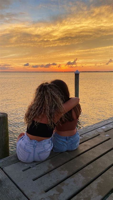 Sunset With My Best Friend In 2023 Blonde And Brunette Best Friends