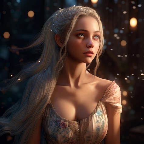 Premium Ai Image Gorgeous Blonde Elf Princess Fantasy Illustration