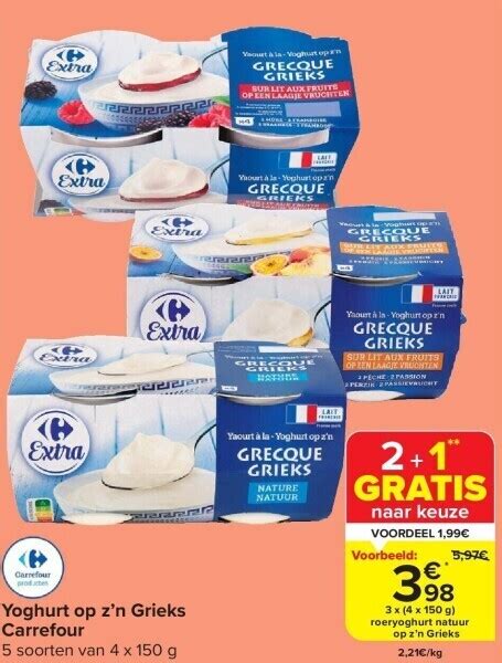 Yoghurt Op Zn Grieks Carrefour Promotie Bij Carrefour