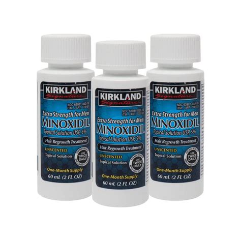 Minoxidil Kirkland 5 3 Frascos Y Gotero Barba Y Cabello Kirklands