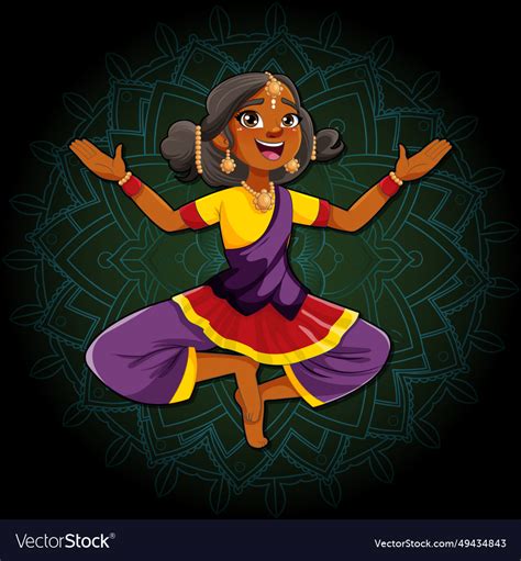 Indian cartoon characters in traditional cultural Vector Image