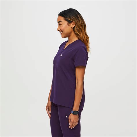 Womens Catarina One Pocket Scrub Top™ Purple Jam · Figs