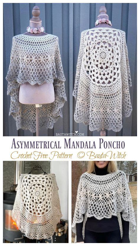 Asymmetrical Mandala Poncho Crochet Free Pattern Artofit