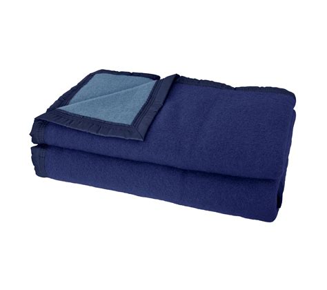 Couverture Pure Laine Vierge Woolmark 500g m² Volta 240x300 Cm Bleu