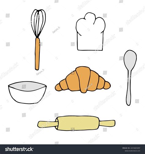 Baking Equipment Set Vector Illustration Hand Stock Vector (Royalty ...