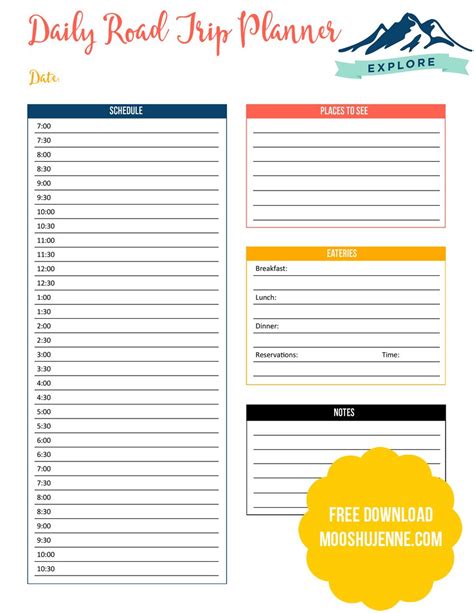 Wanderlust Road Trip Planner Printable - Mooshu Jenne