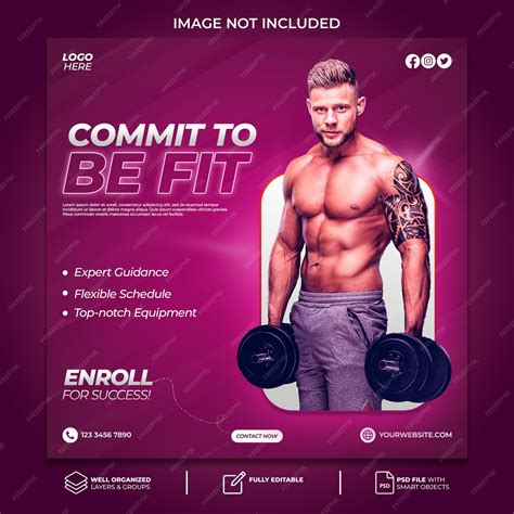 Premium Psd Gym And Fitness Social Media Post Banner Template