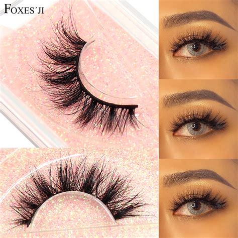 FOXESJI pestañas postizas gruesas maquillaje de visón suave y