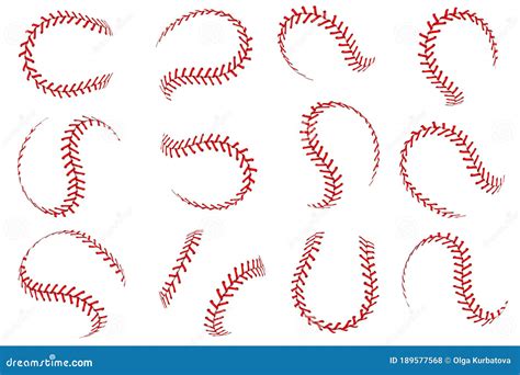 Baseball Ball Lace Softball Balls With Red Threads Stitches Graphic