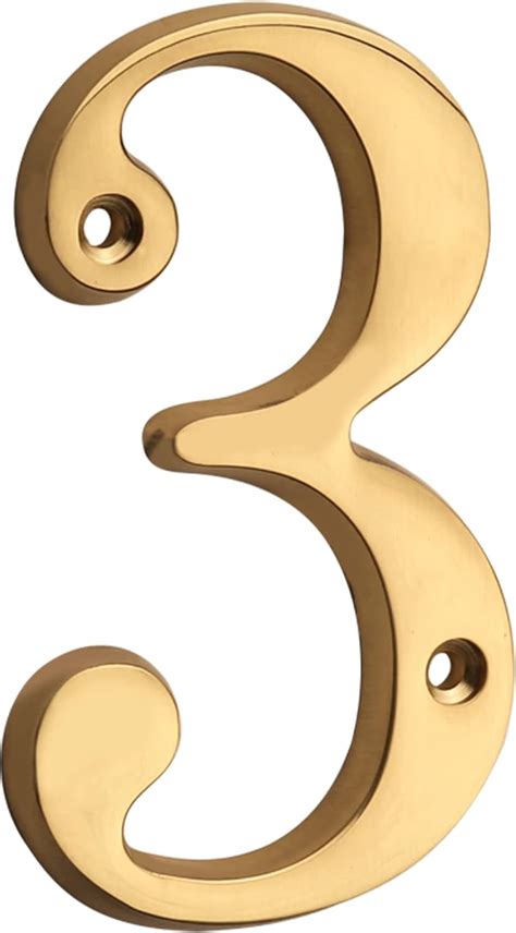 Hasware Inch Brass Modern Curvy House Number Polished Brass Finish