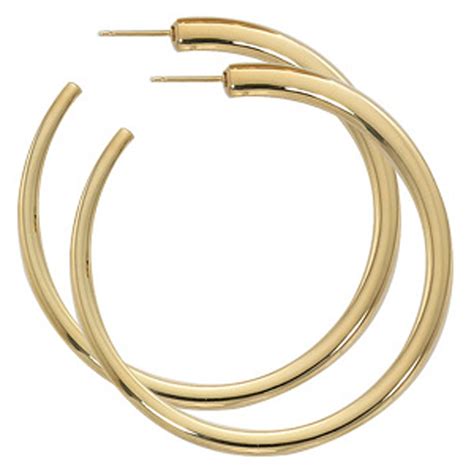 14k Yellow Gold 2in C Hoop Earrings With Posts CC 4271 Joy Jewelers