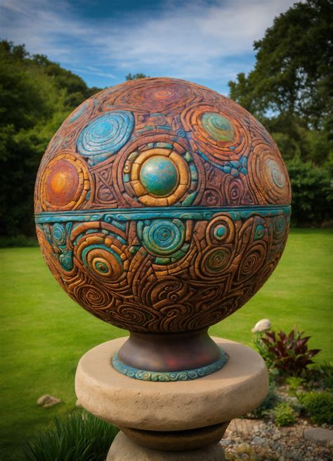 Lexica An Ancient Stone Sphere Hand Made Meditative Sculptured Garden