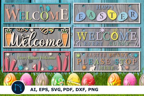 Easter Welcome Sign Big Bundle Decor Graphic By Ngised · Creative Fabrica