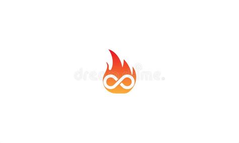 Infinity Fire Flame Logo Template Stock Vector Illustration Of