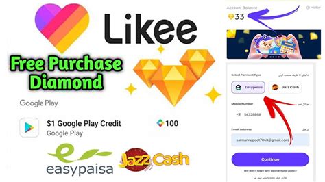 Likee App Diamond Purchase With Easypaisa Jazzcash Account Free