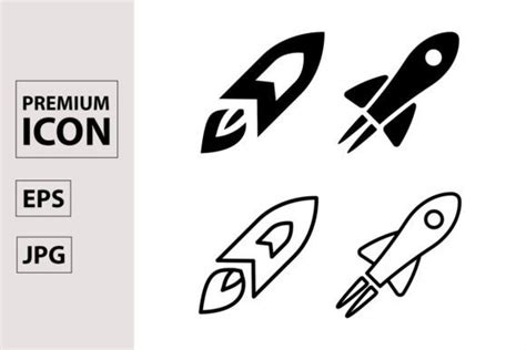 Rocket Icons Set In Flat Style Vector Graphic By Ninjastudio Creative