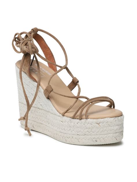 Espadrilles Manebi Soft Suede Lace Up Wedge Espadrilles L Wa Braun