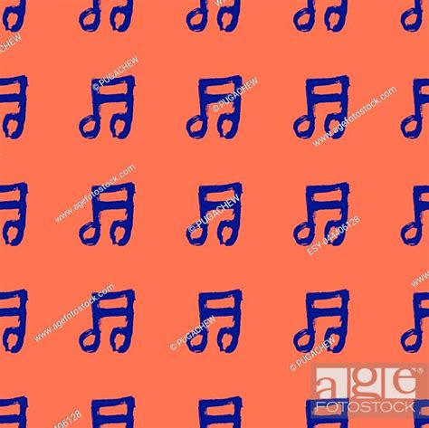 Abstract Music Notes Seamless Pattern Background Vector Musical Illustration Melody Decoration